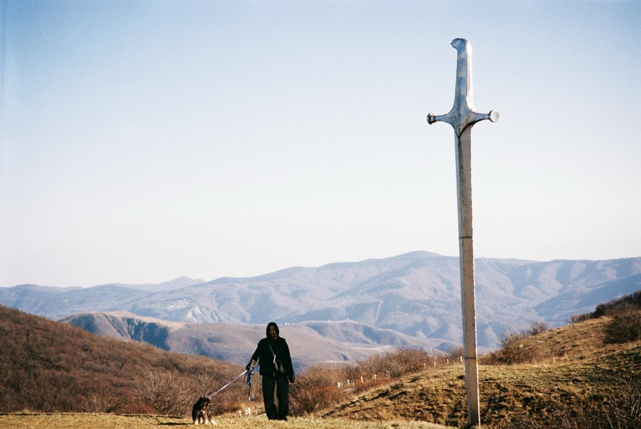 Didgori landscape with a monument sword